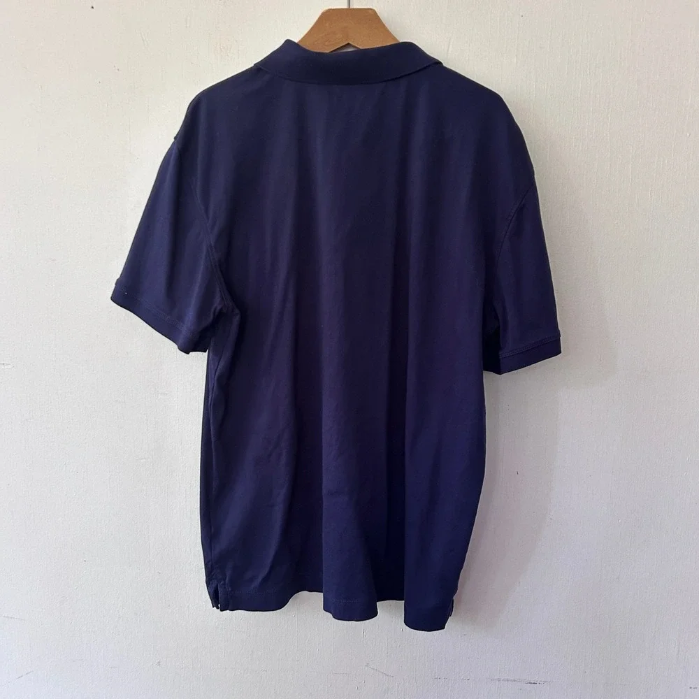 Banana Republic Luxe Touch Performance Polo Mens Medium Blue Preppy Academia